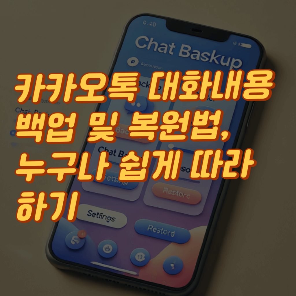 카카오톡 대화내용 백업 및 복원법