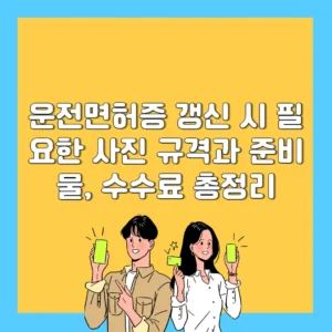 운전면허증 갱신 시 필요한 사진 규격과 준비물, 수수료